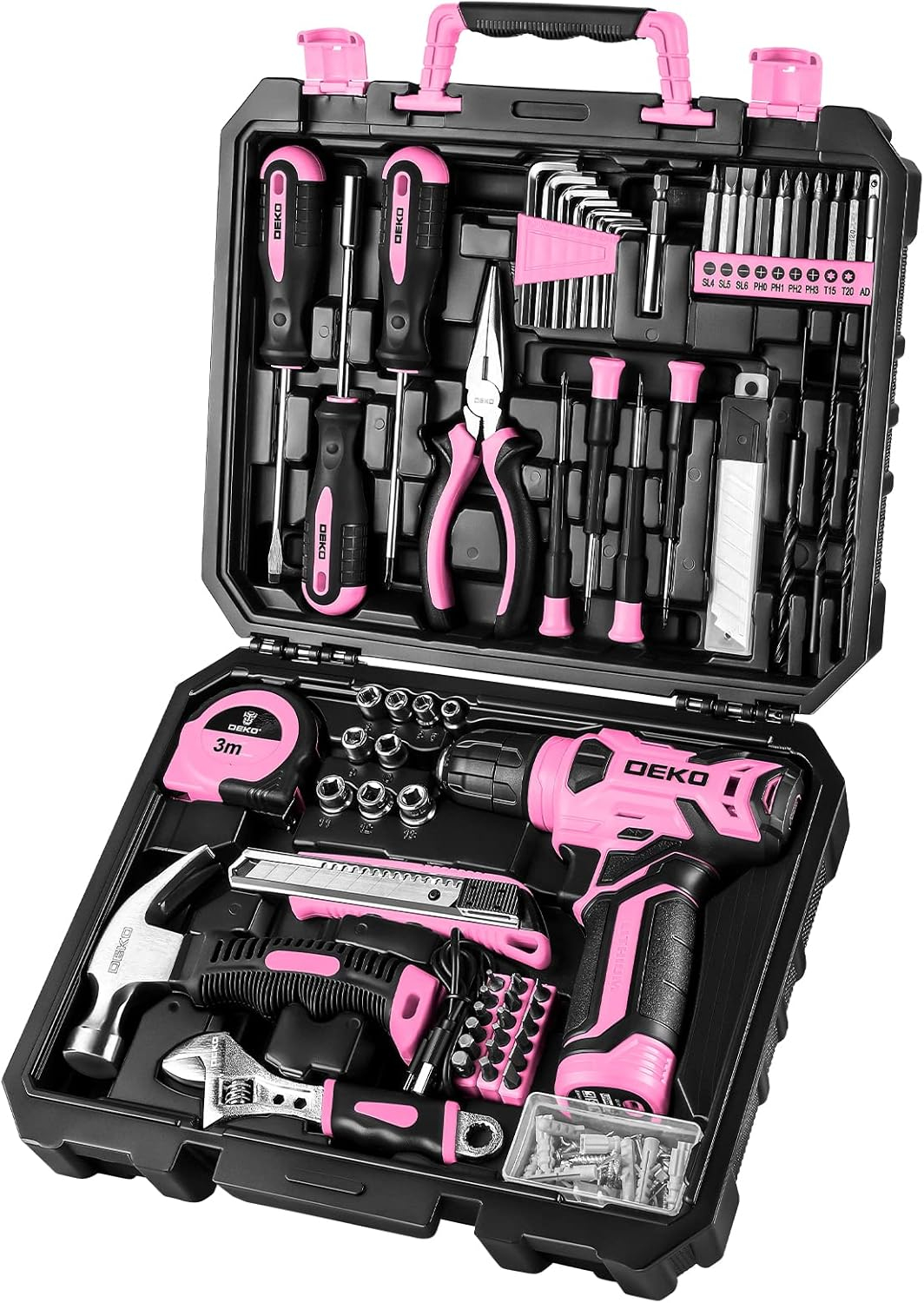 Pink Style High Quality Homeowners Tool Set All in One Pack